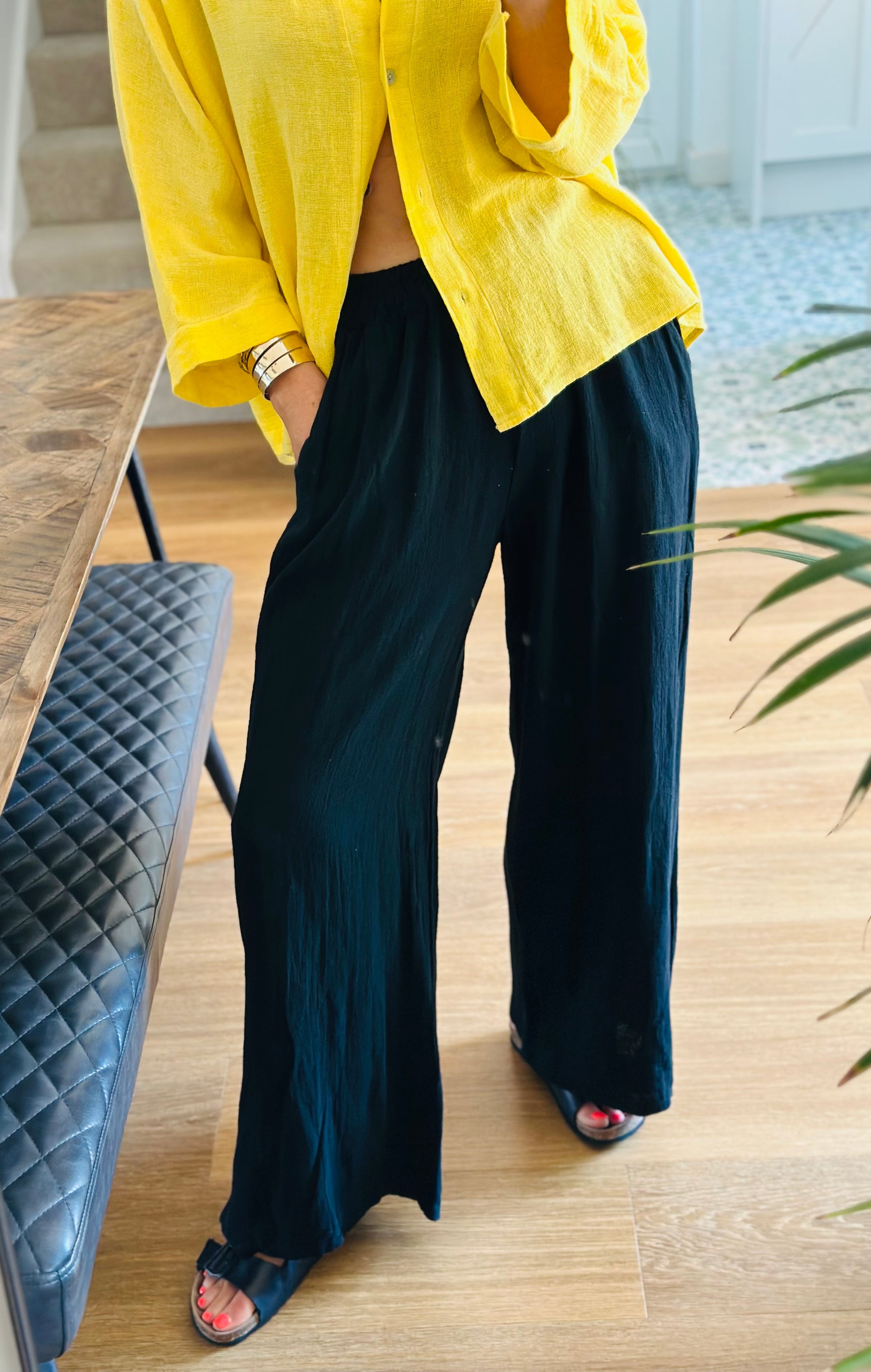 Linen Wide Leg Trousers