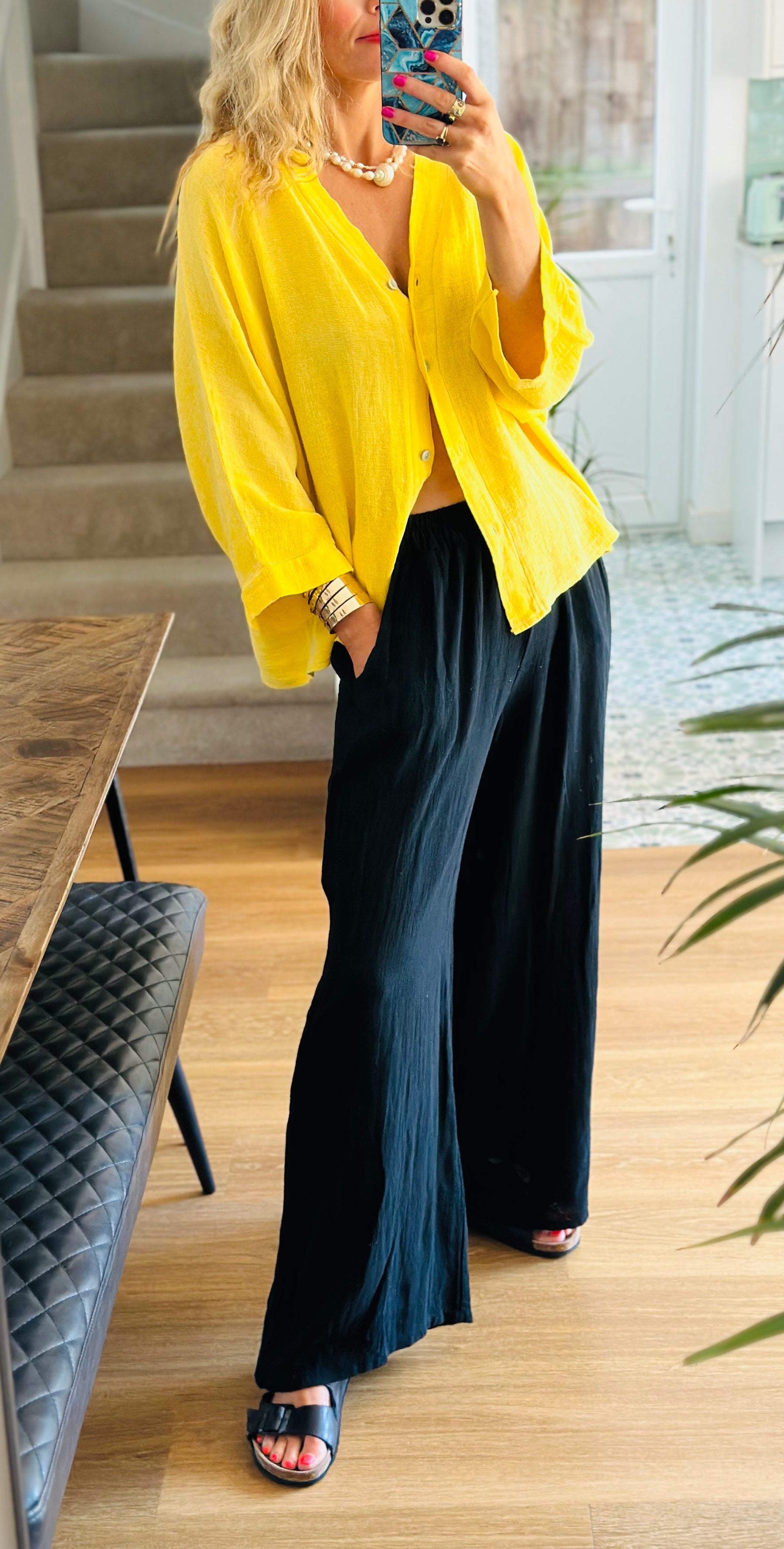 Linen Wide Leg Trousers