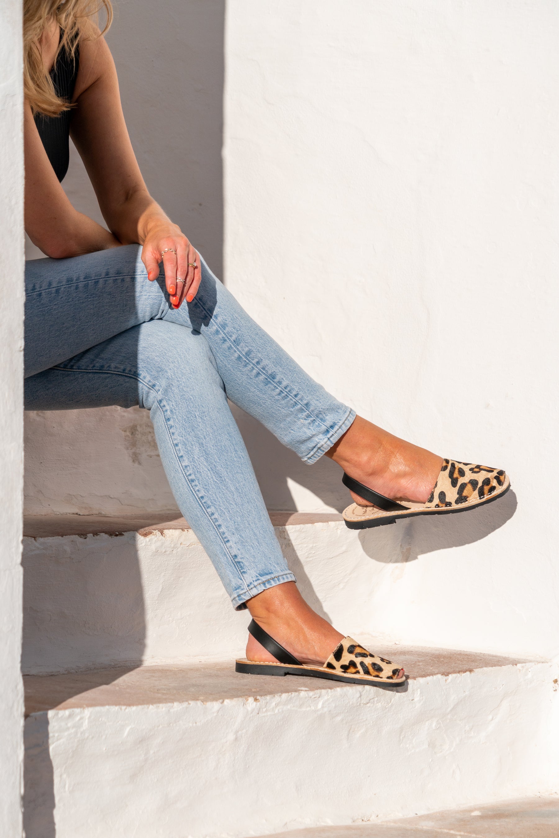 leopard print spanish menorcan avarcas sandals