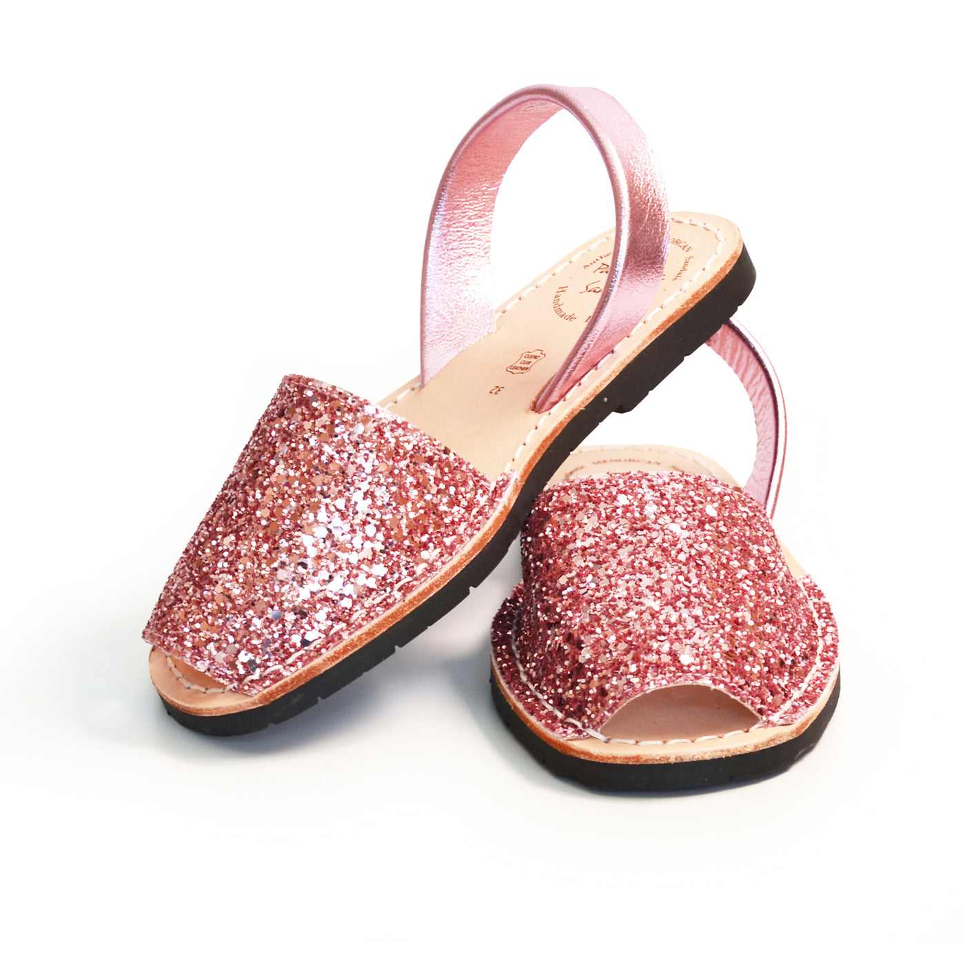candy pink glitter kids avarcas spanish sandals menorcan