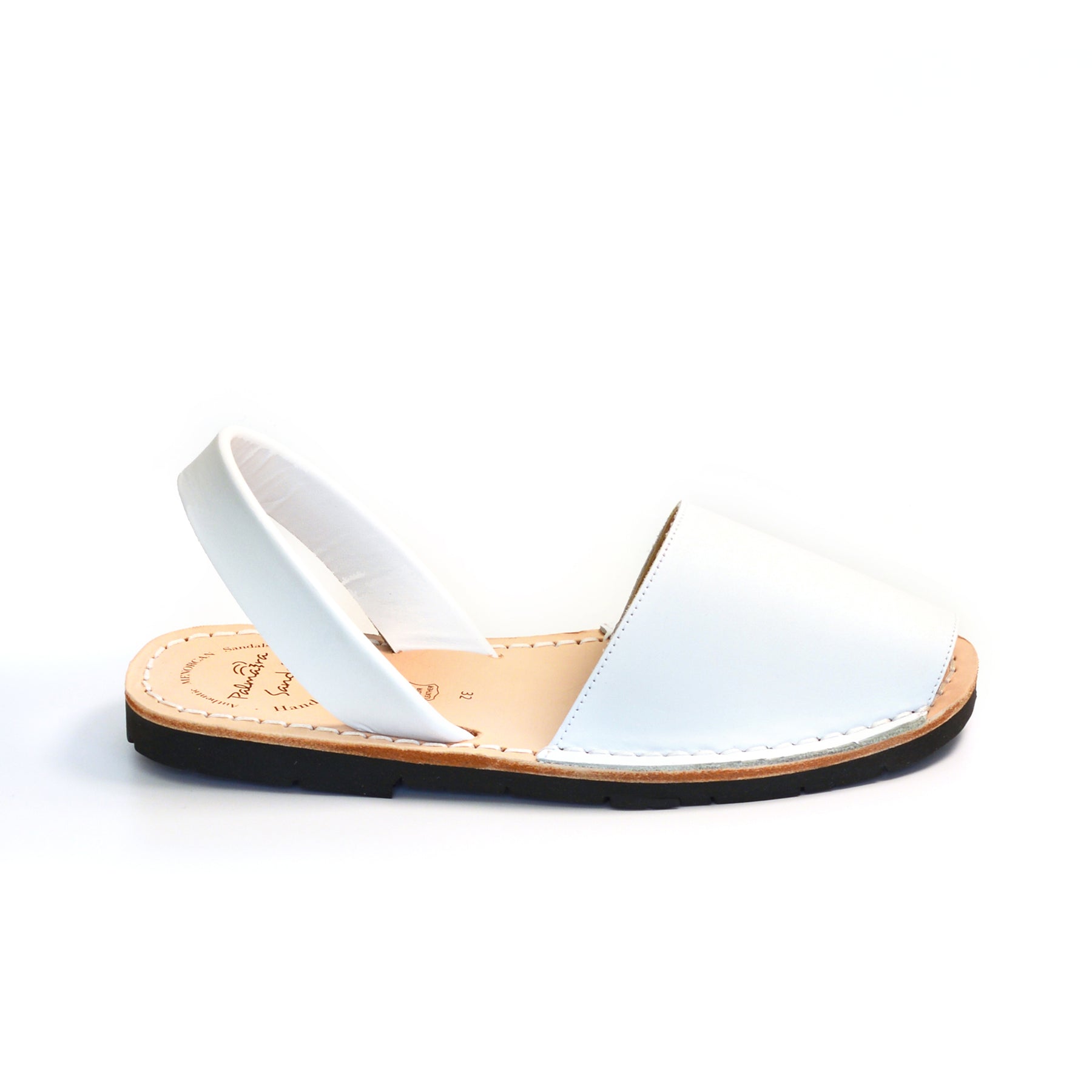 Kids white leather slingback spanish menorcan avarcas sandals