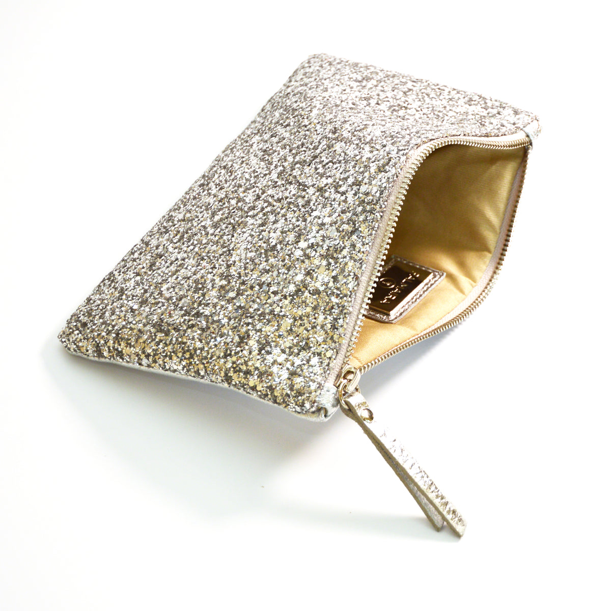Silver Glitter mini clutch bag