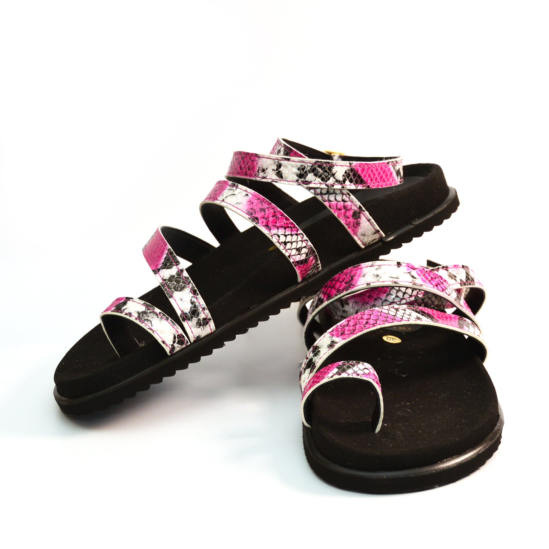 Antigua snakeprint gladiator sandals