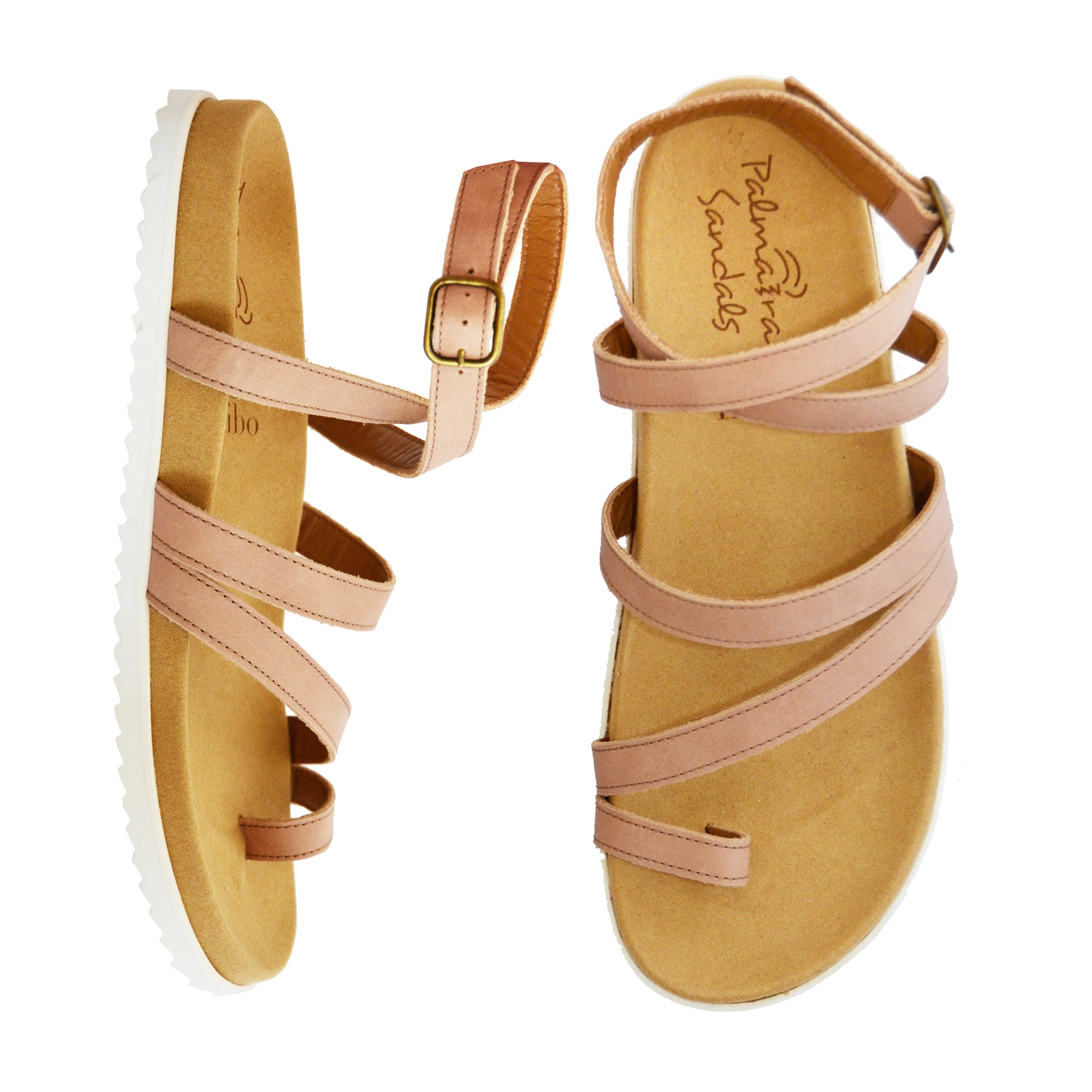 tan leather strappy gladiator arch support