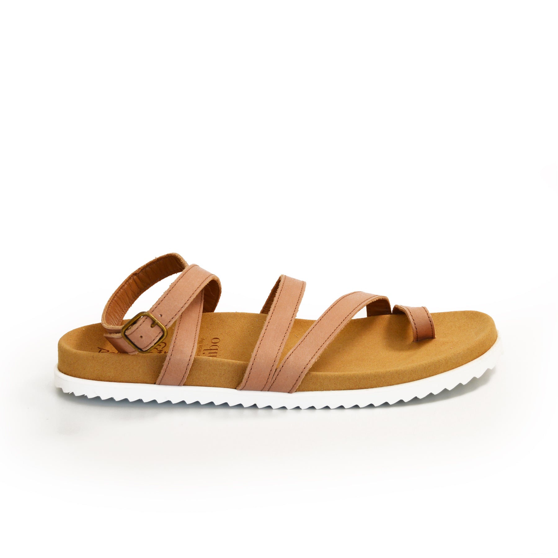 tan leather strappy gladiator arch support