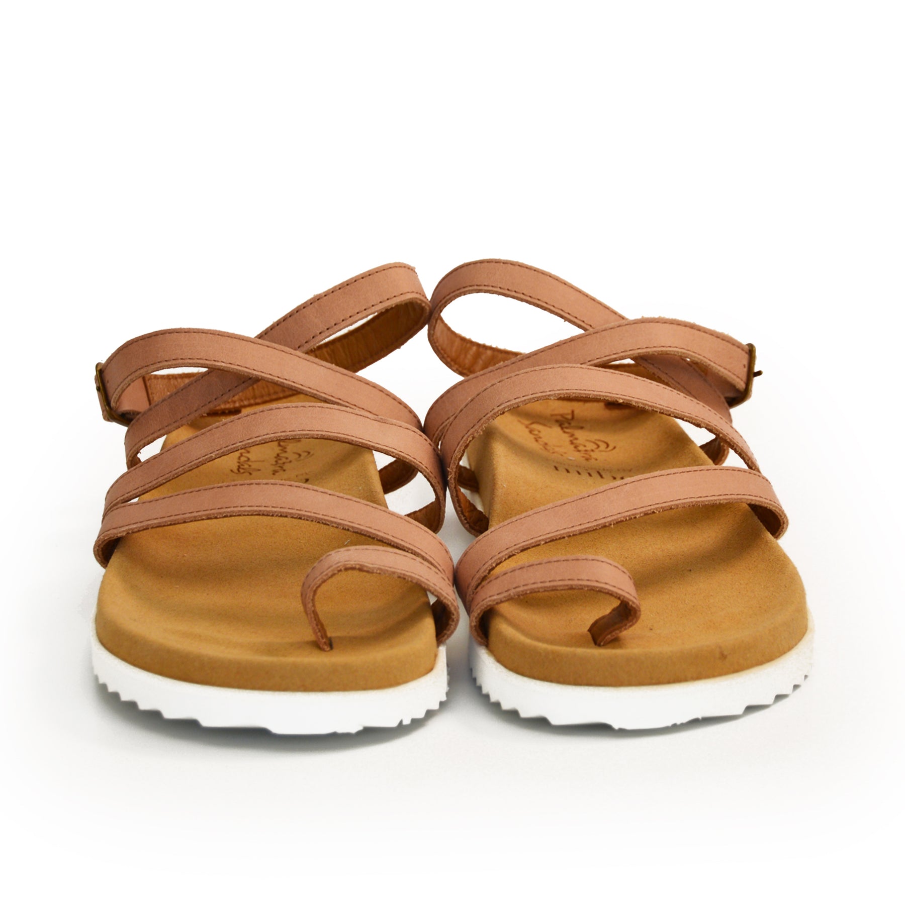 tan leather strappy gladiator arch support