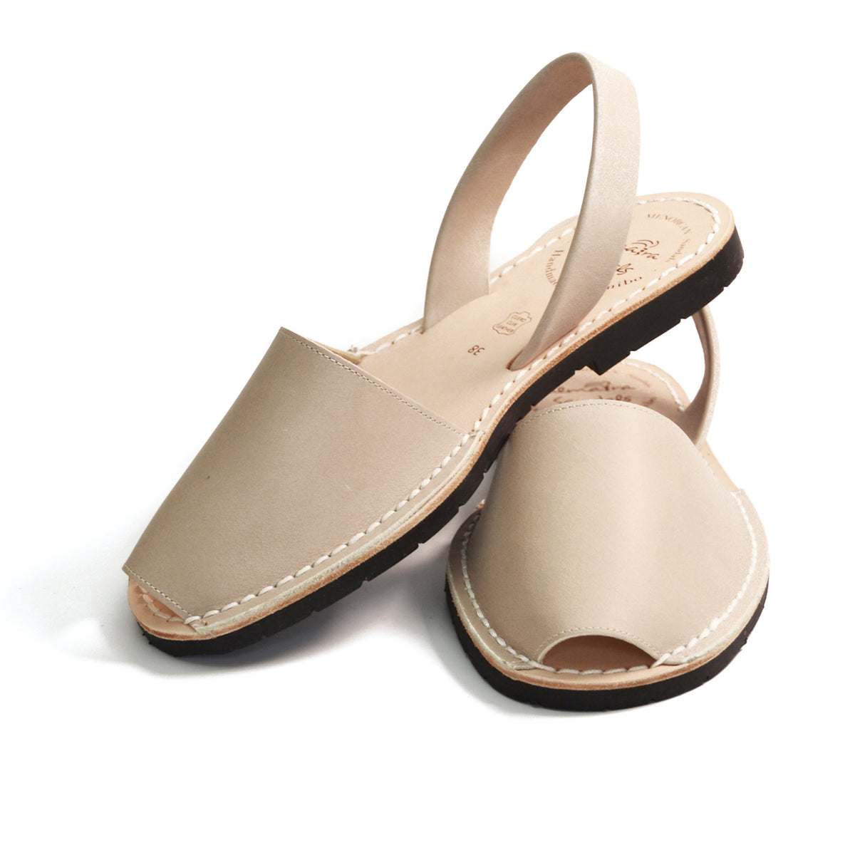 beige stone leather spanish menorcan avarcas sandals