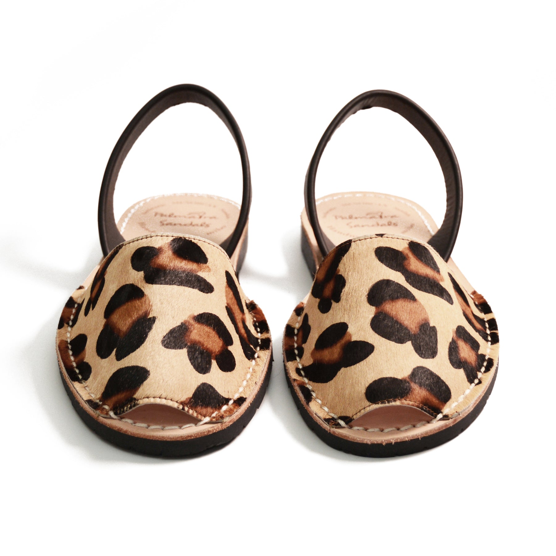 leopard print spanish menorcan avarcas sandals