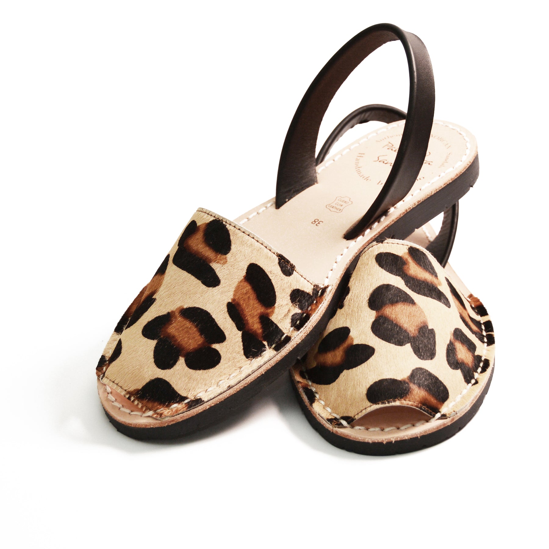 leopard print spanish menorcan avarcas sandals