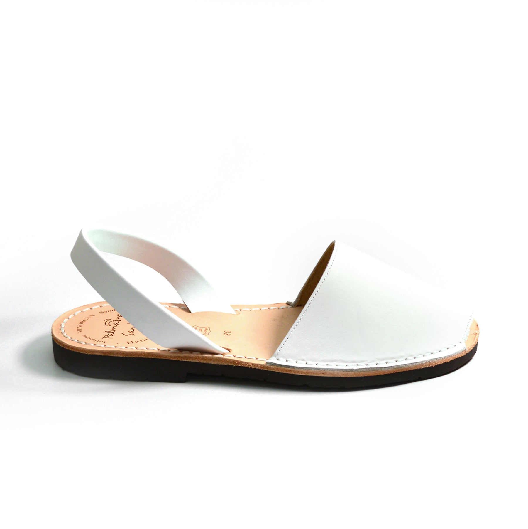 white leather Spanish menorcan avarcas sandals