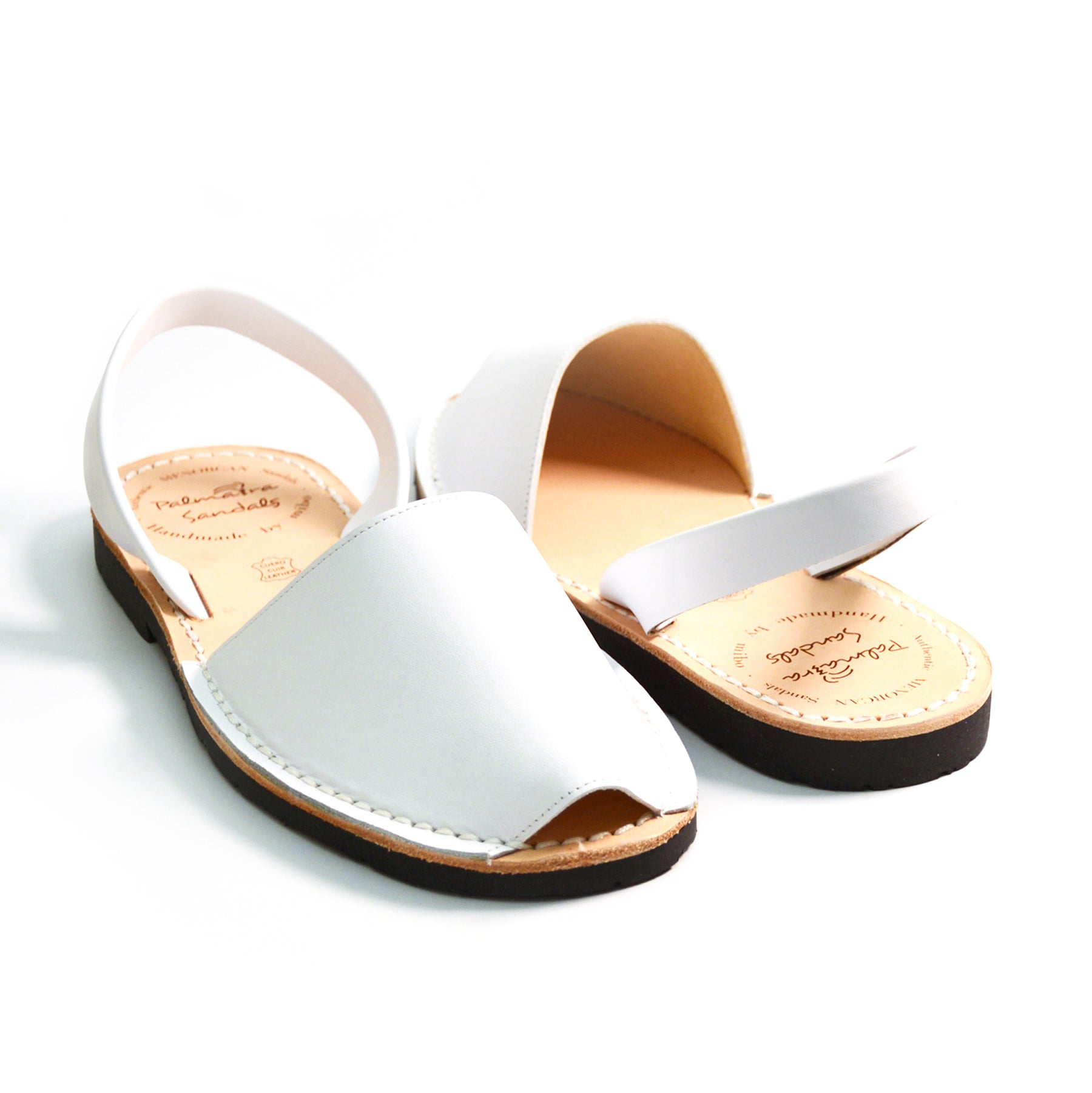 white leather Spanish menorcan avarcas sandals