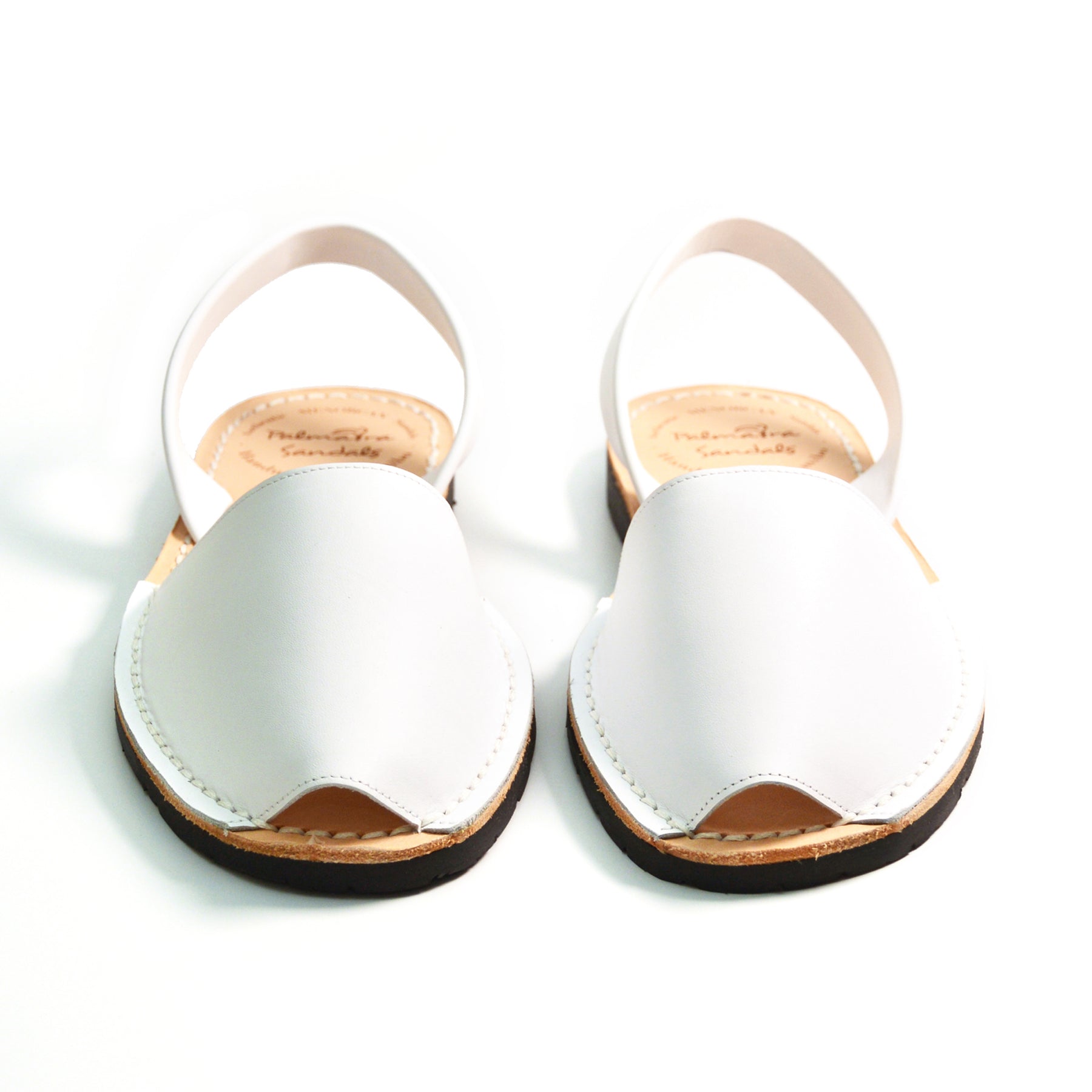 white leather Spanish menorcan avarcas sandals