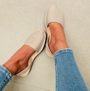 beige stone leather spanish menorcan avarcas sandals