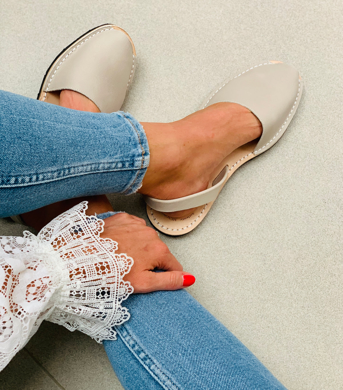 beige stone leather spanish menorcan avarcas sandals