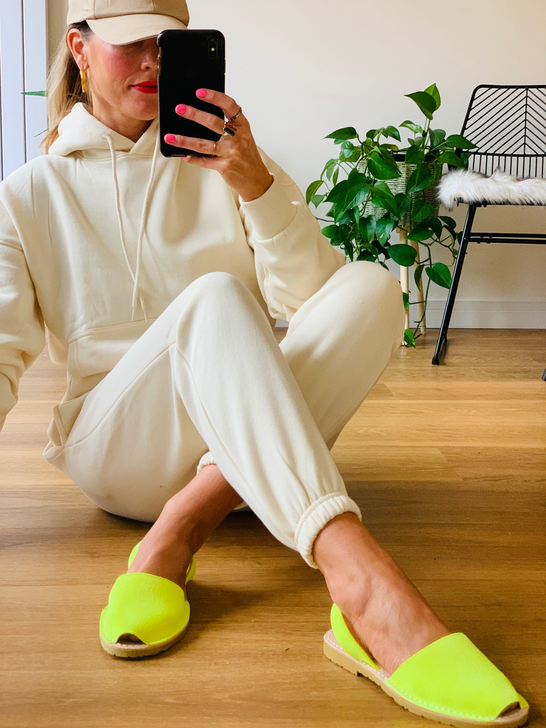 Neon Yellow suede menorcan avarca sandals with slingback heelstrap and flexible rubber sole