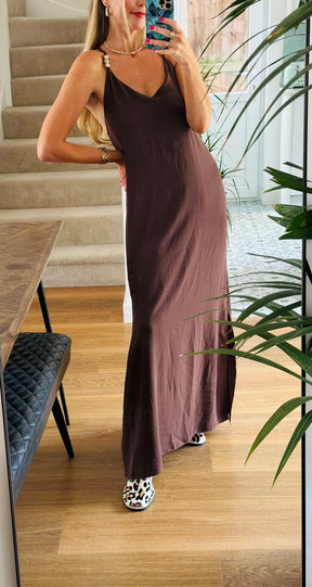 Beaded Strap Maxi Dress
