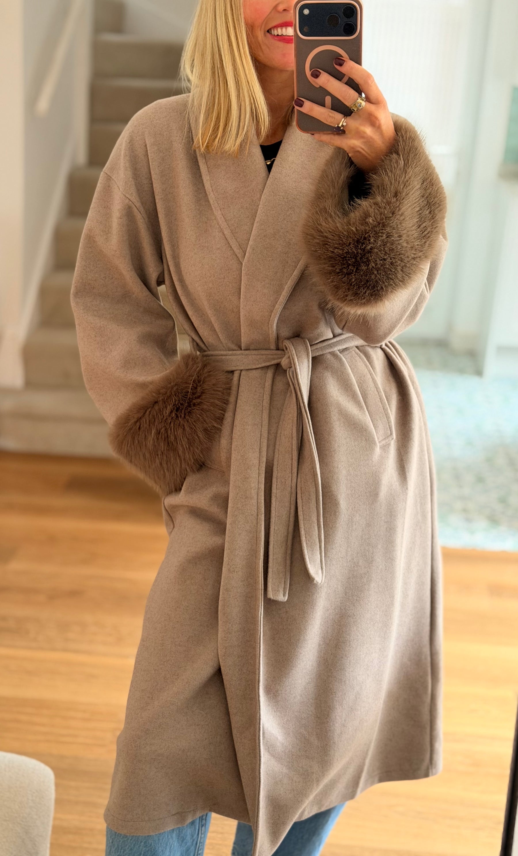 Fur Cuff Coat
