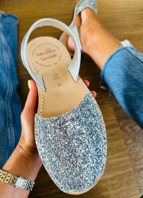 Silver Glitter Avarcas