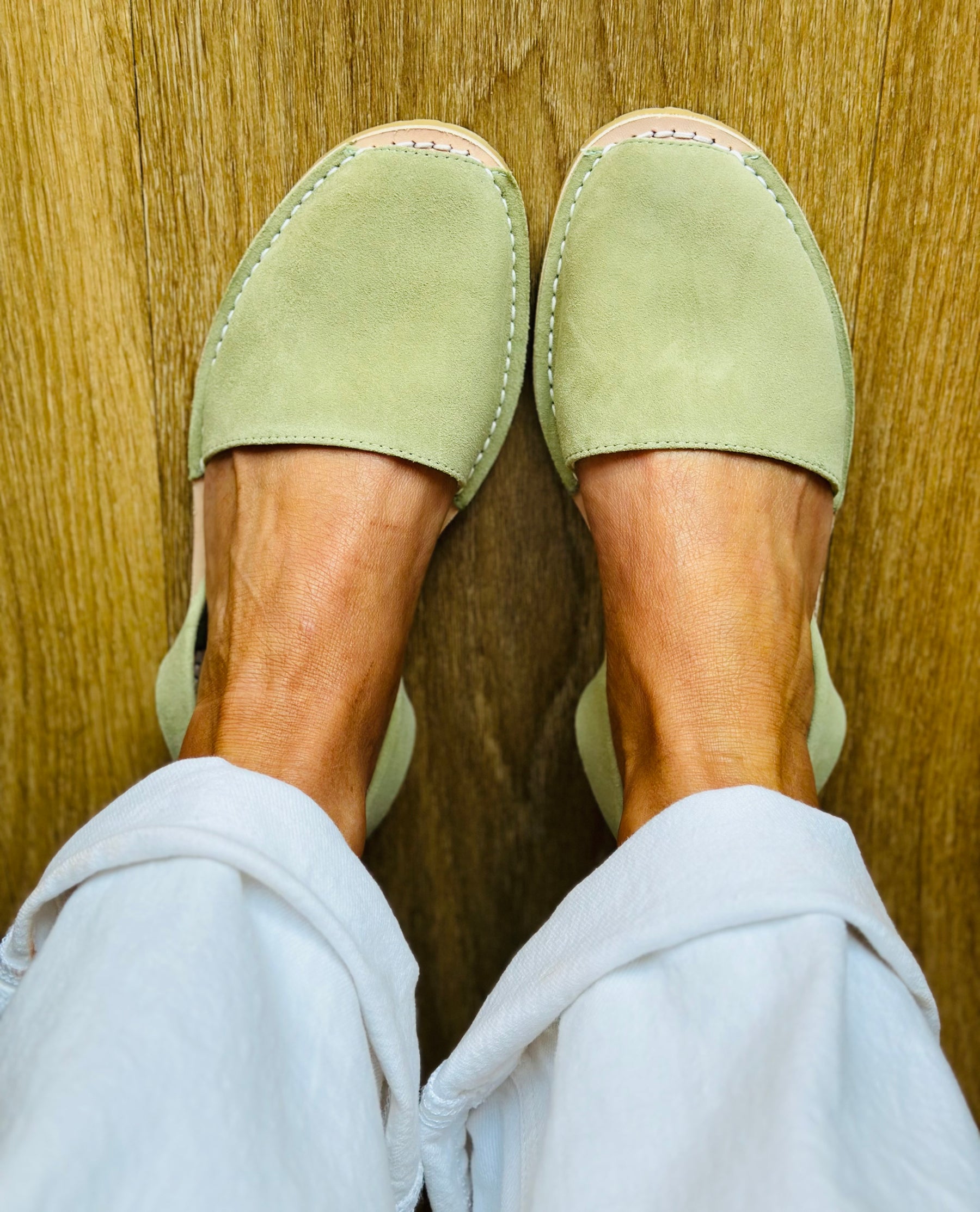 Sage Green Suede Avarcas