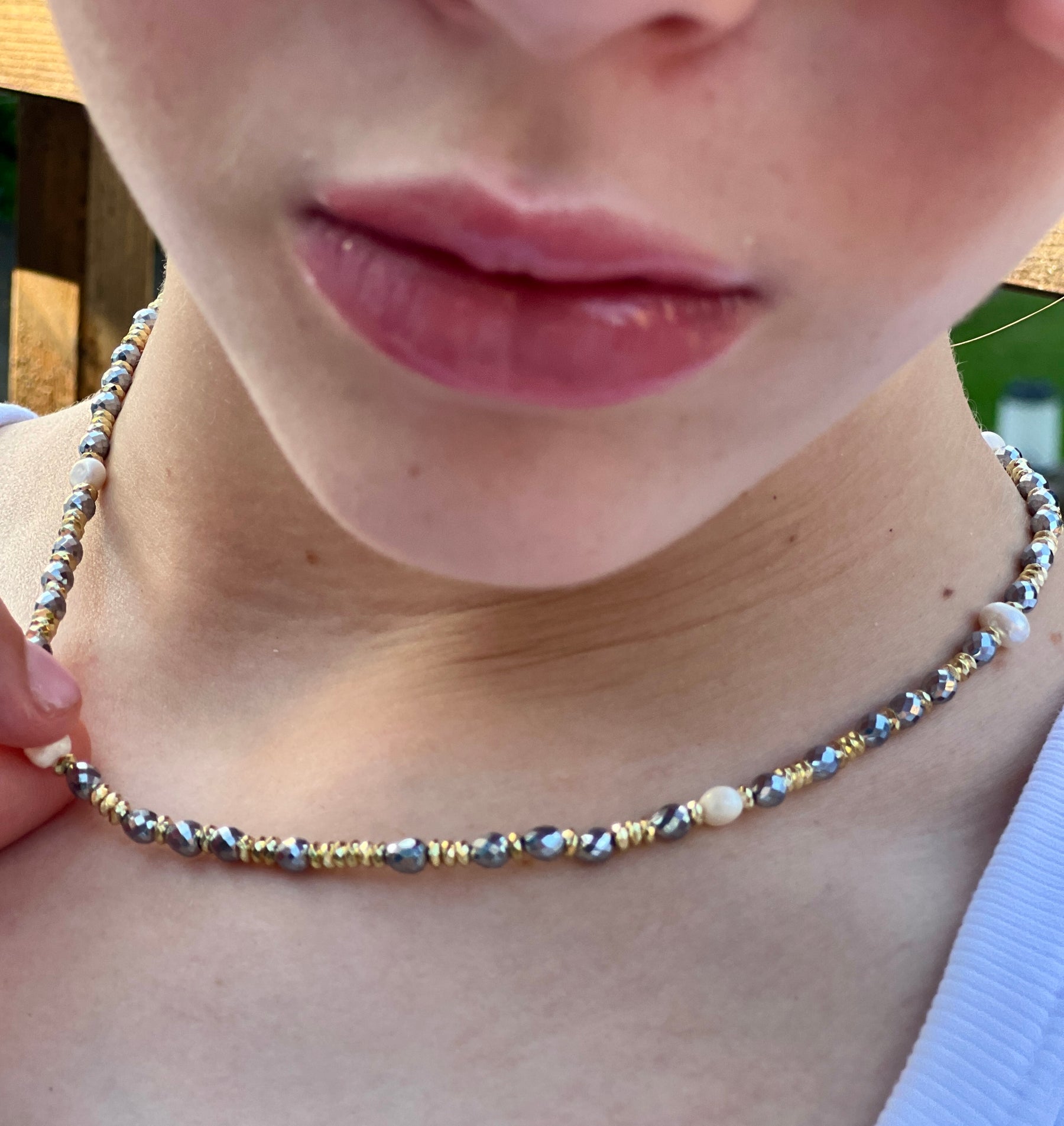 Precious Stone Choker Necklace