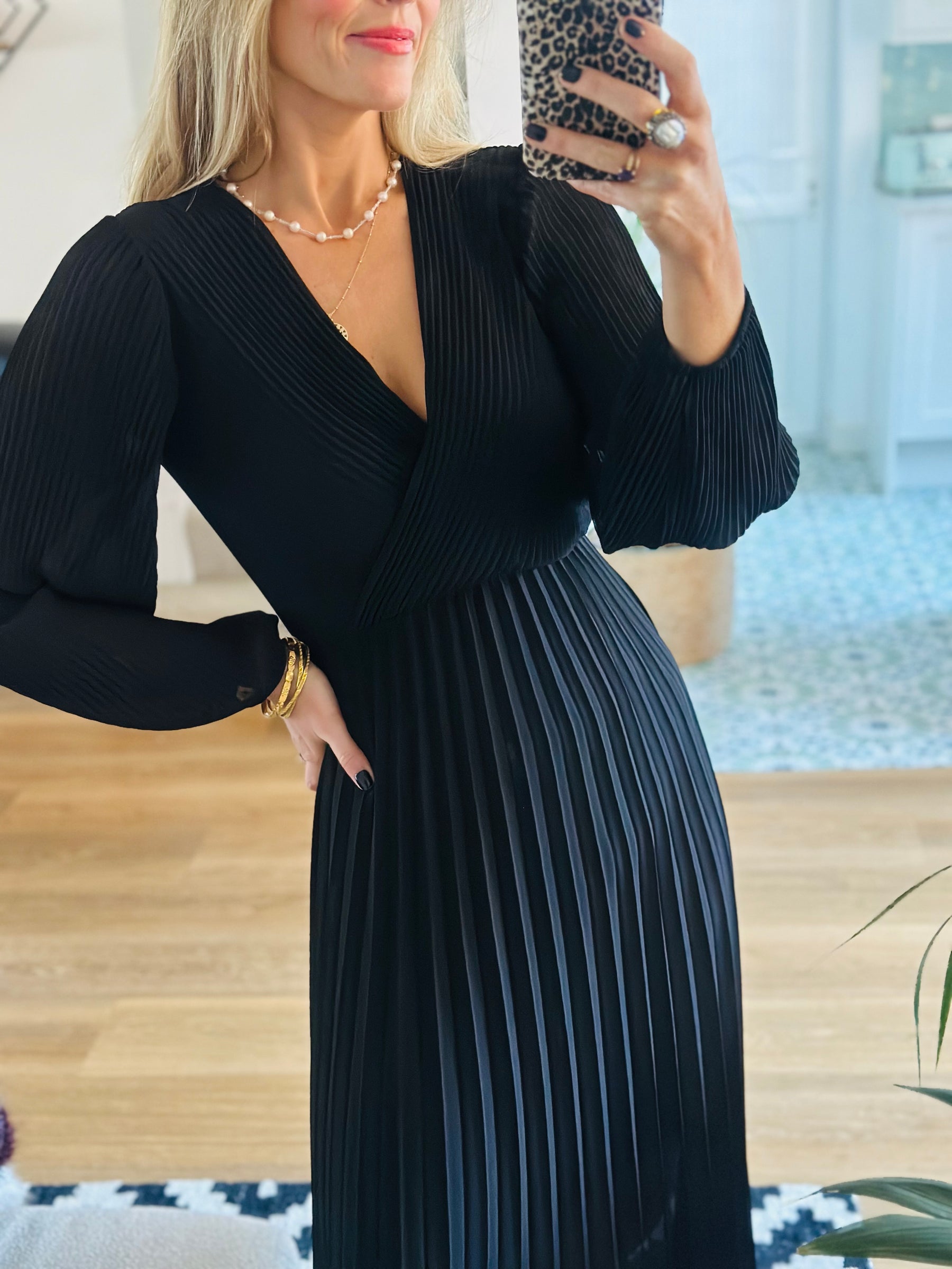 Black Plisse Dress