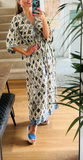 Indigo Printed Maxi Dress