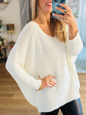 Boyfriend Knit in White