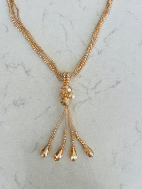 Gold Crystral Beaded Necklace