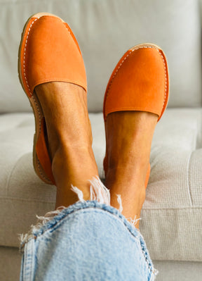 Mandarin Orange Suede Avarcas