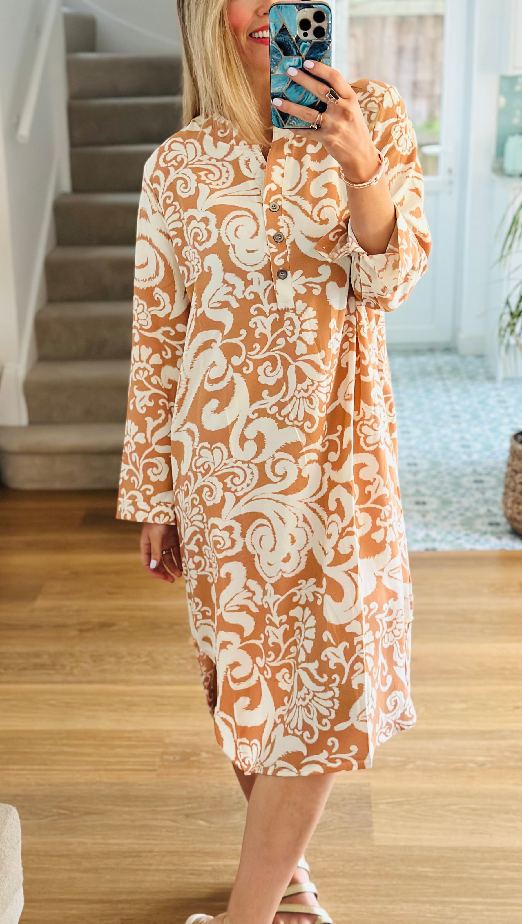 Patterned Tunic in Amber