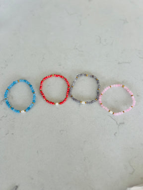 Freshwater Pearl & Semi Precious Stone Stretch Bracelets
