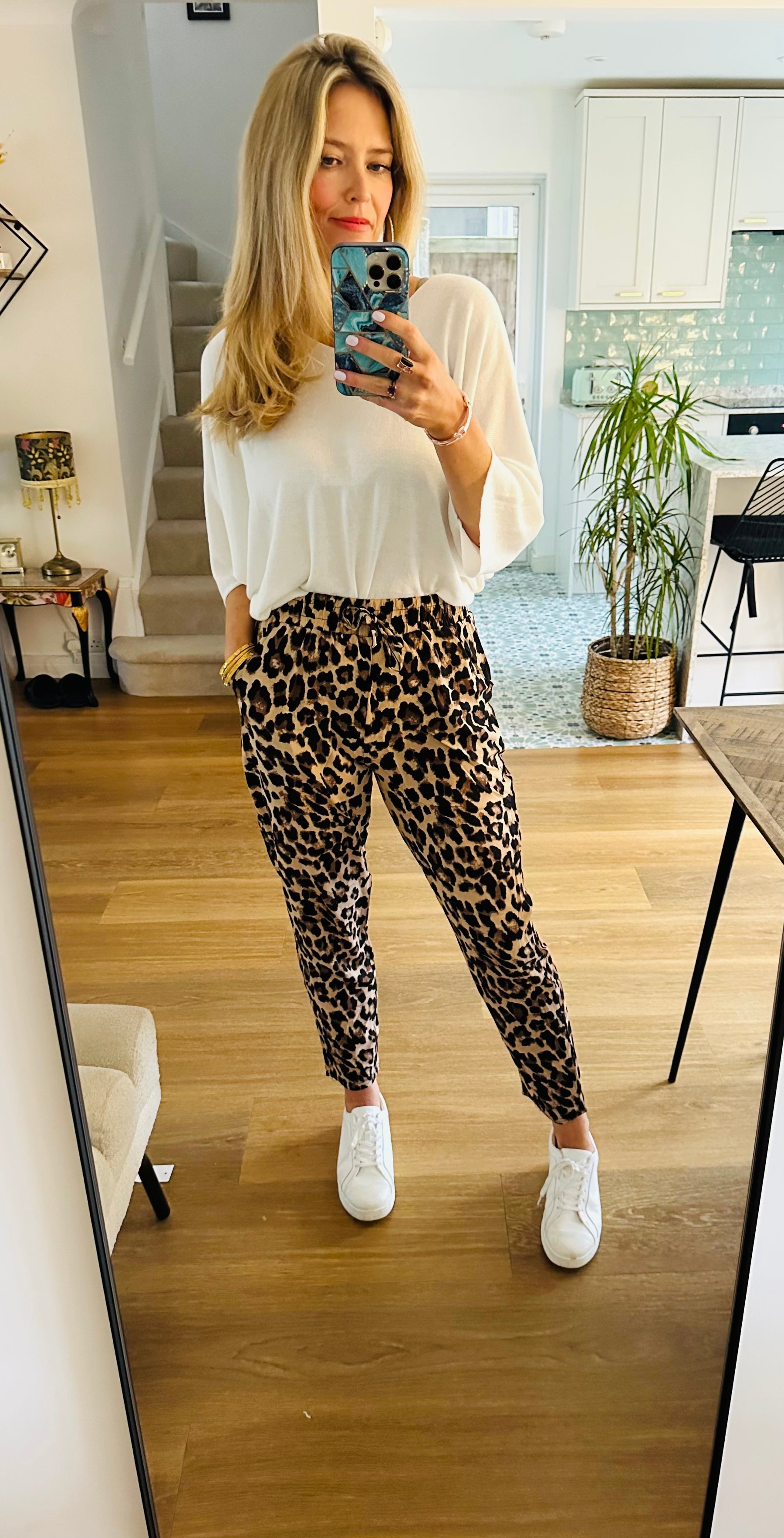 Leopard Resort Trousers in Camel