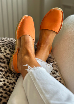 Mandarin Orange Suede Avarcas