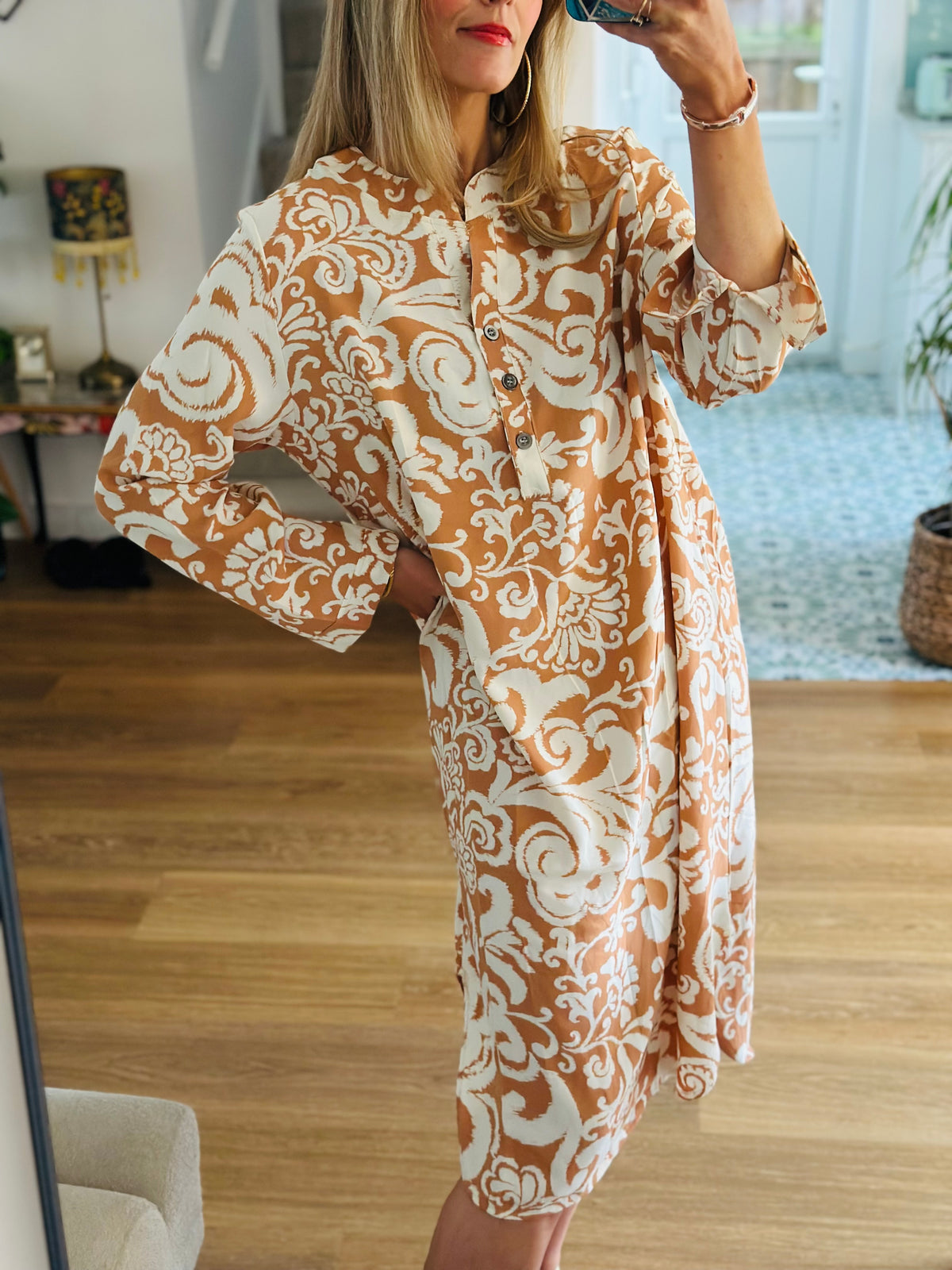 Patterned Tunic in Amber