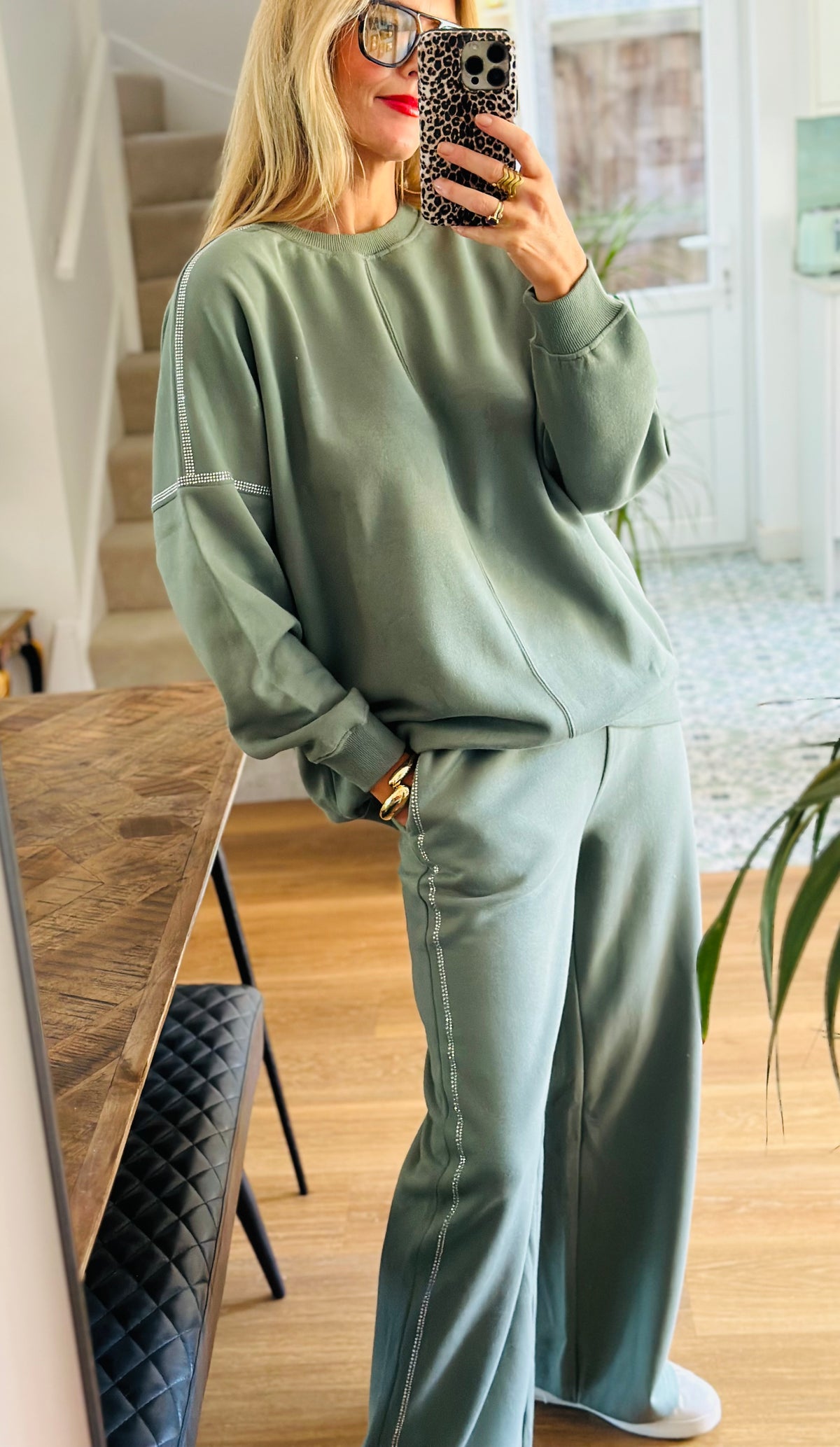 Diamante Embellised Jogger Set