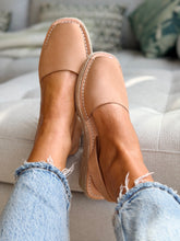 Tan Nubuck Low Espadrille Wedge