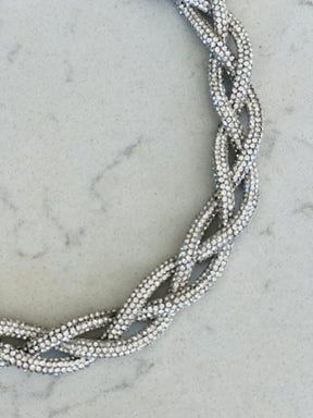 Plaited Diamante Collar