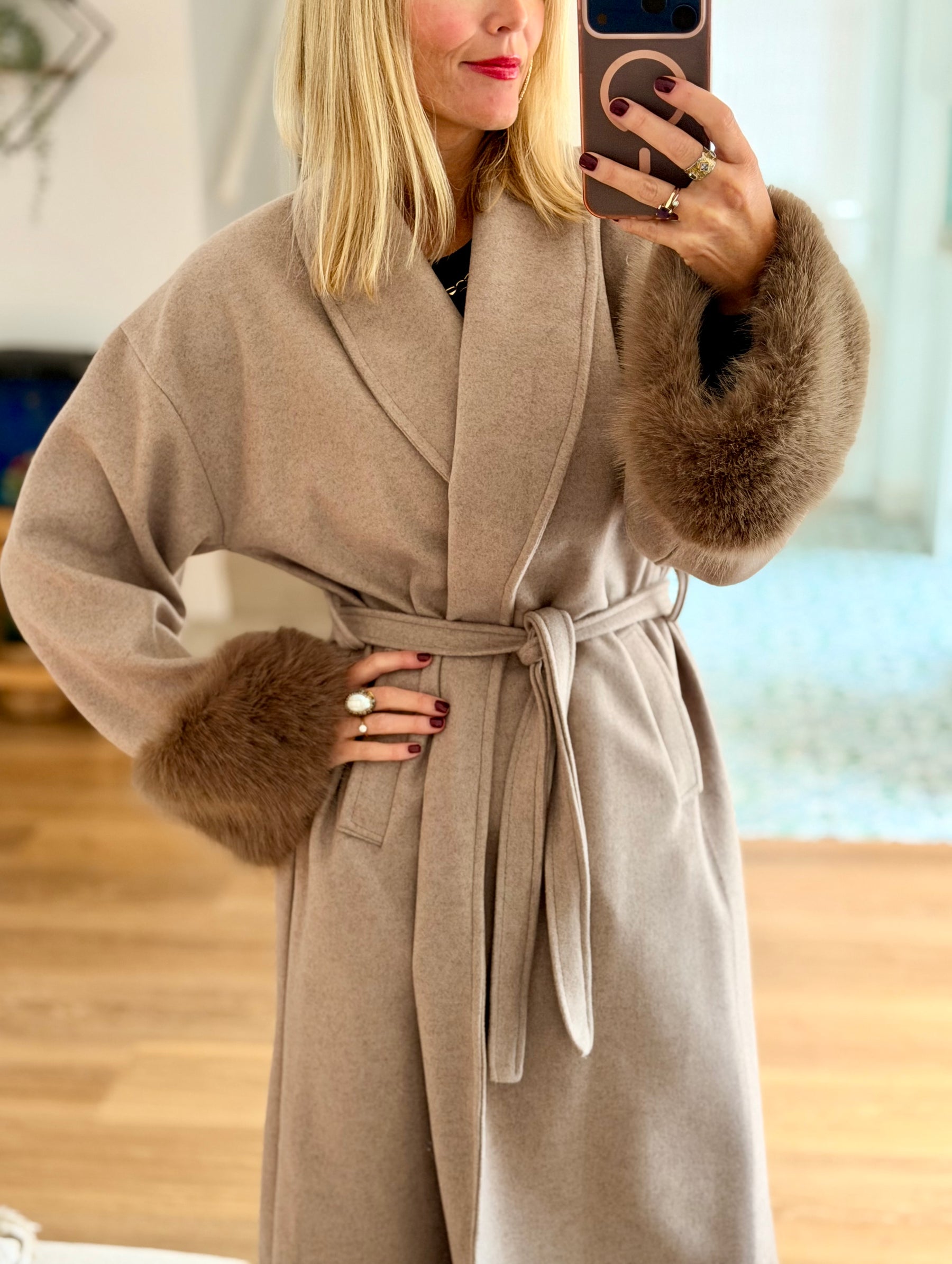 Fur Cuff Coat
