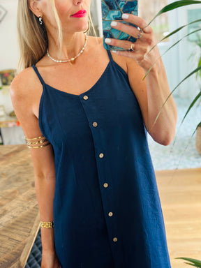 Linen button Dress