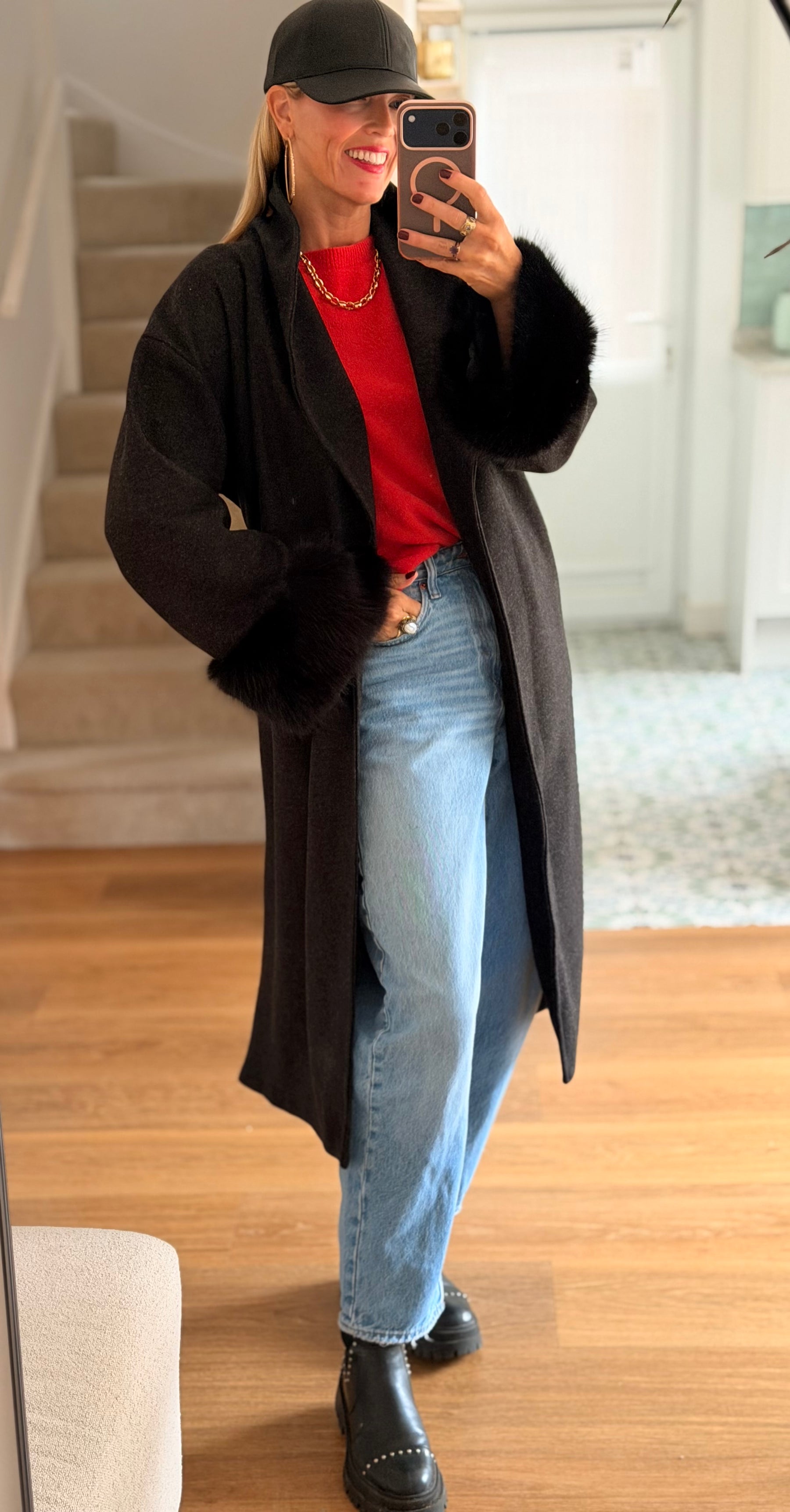 Fur Cuff Coat