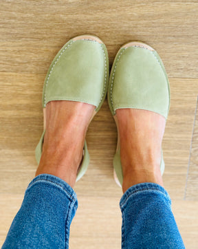 Sage Green Suede Avarcas