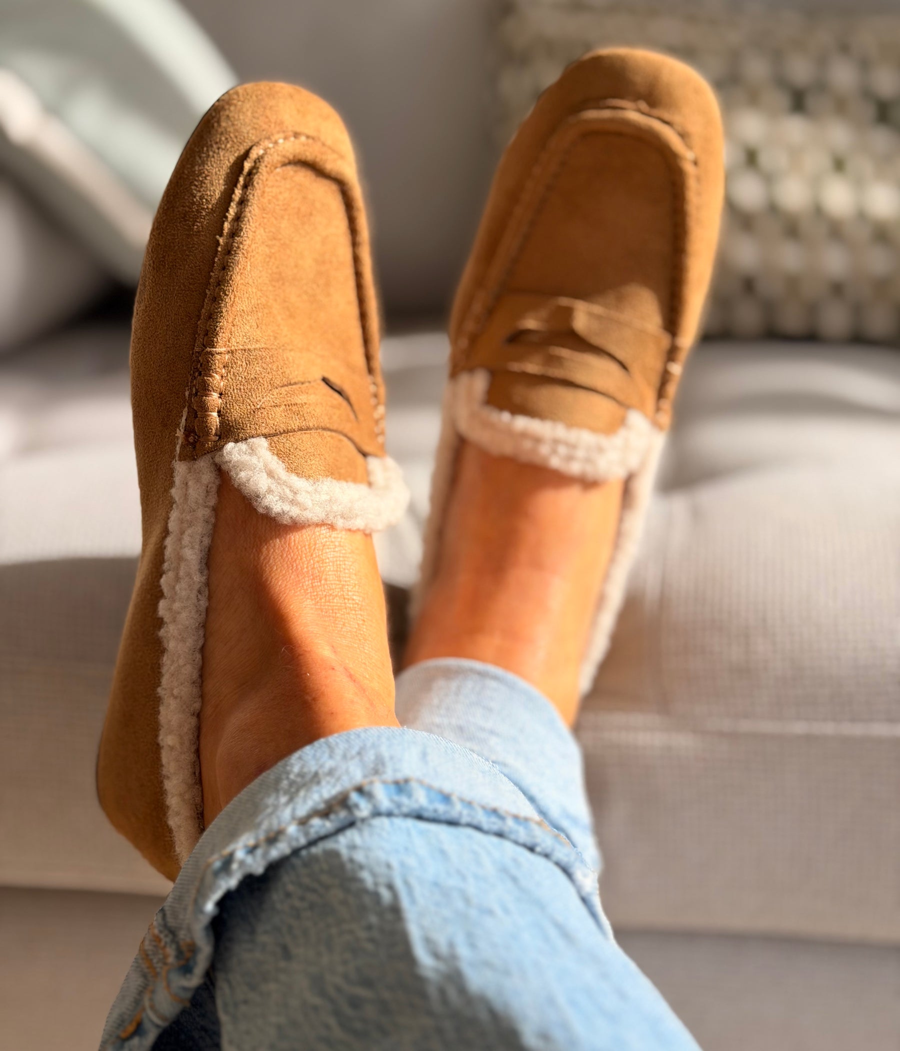 Fur lined Penny Loafer Camel