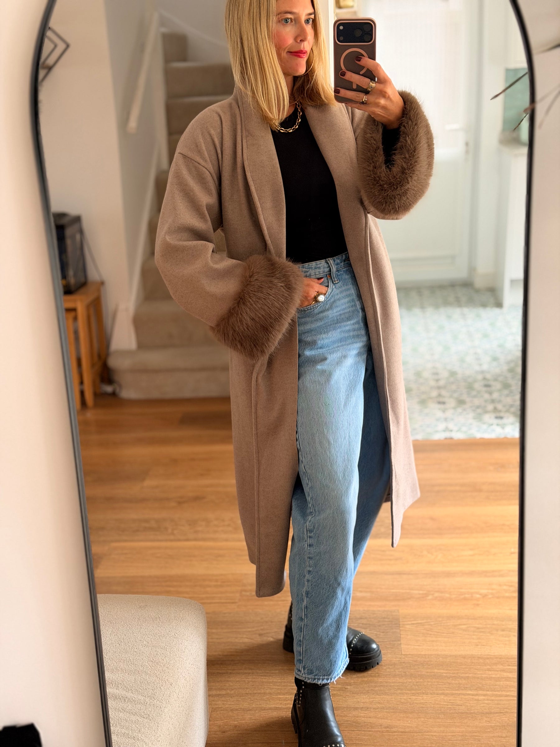 Fur Cuff Coat