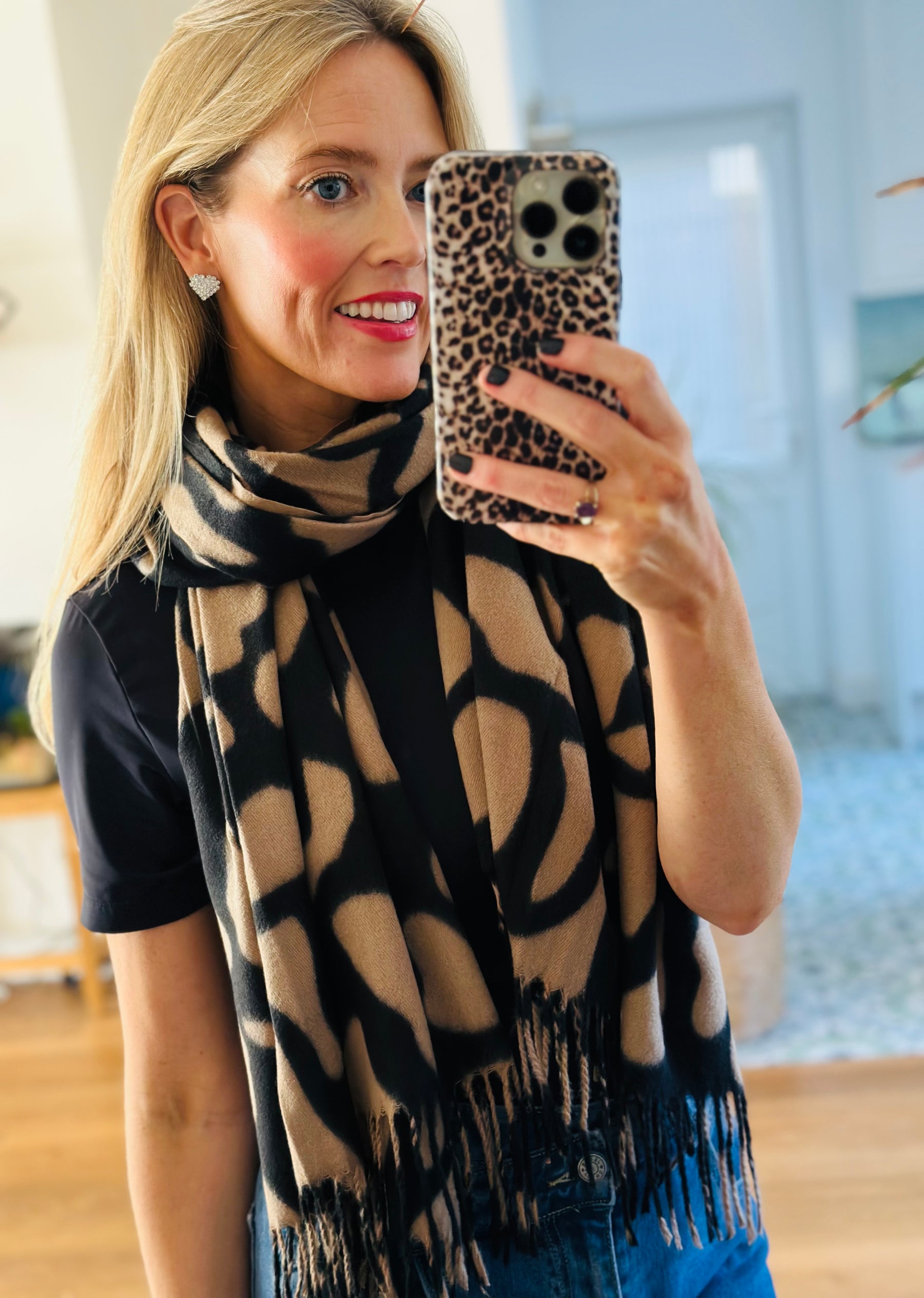 Diamanté heart earrings