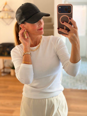 Baseball Cap in Faux Leather