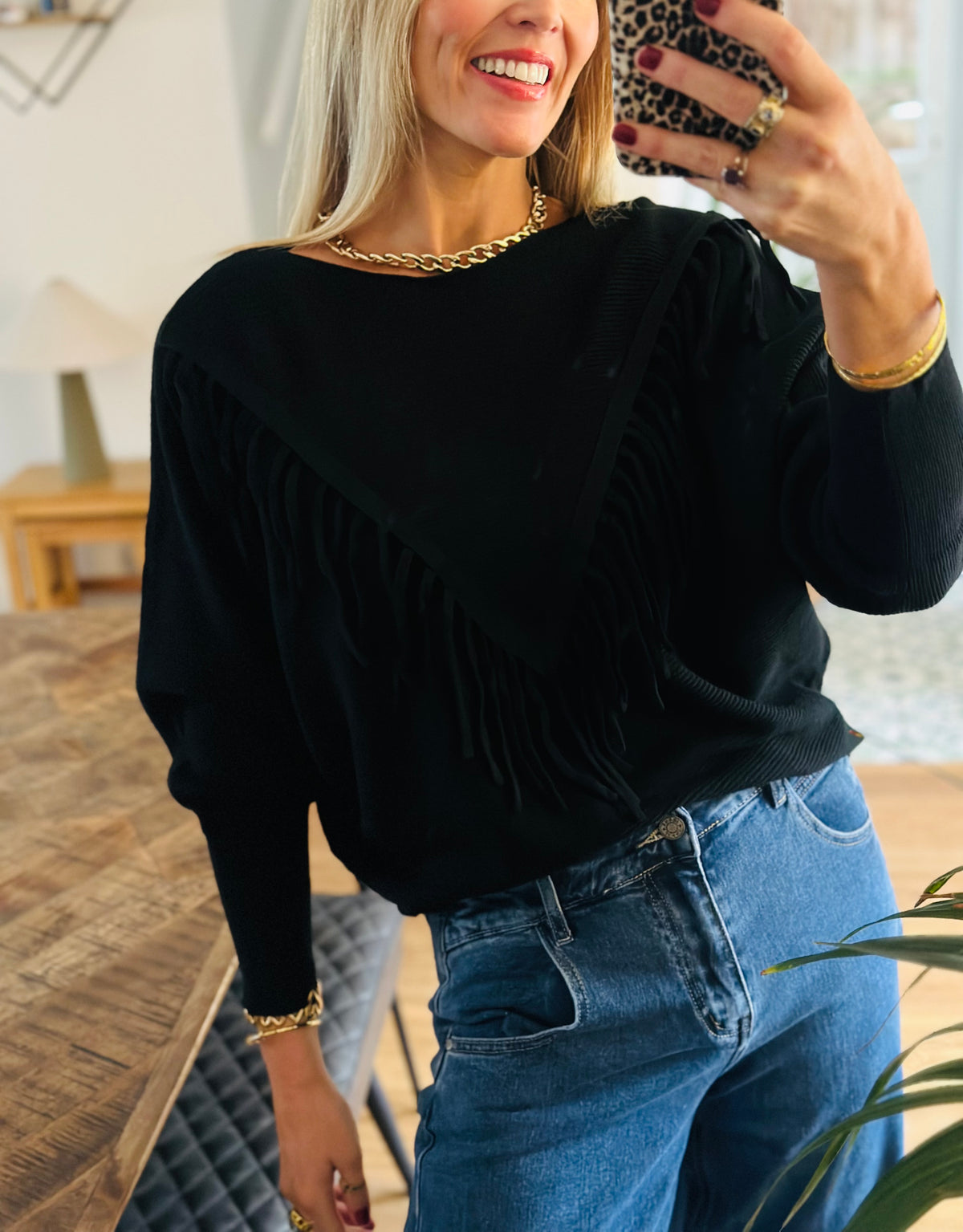 Fringe detail Knit