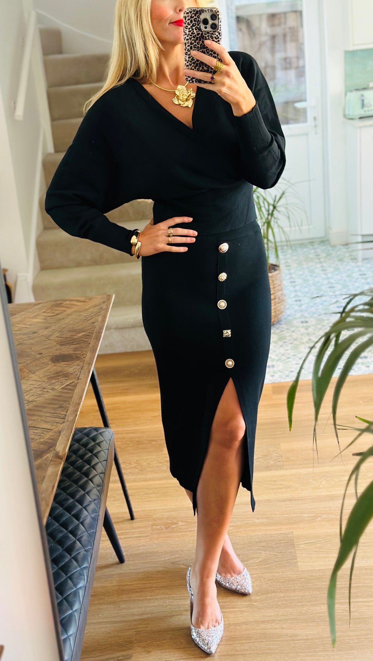 Knitted Stretch Midi Skirt