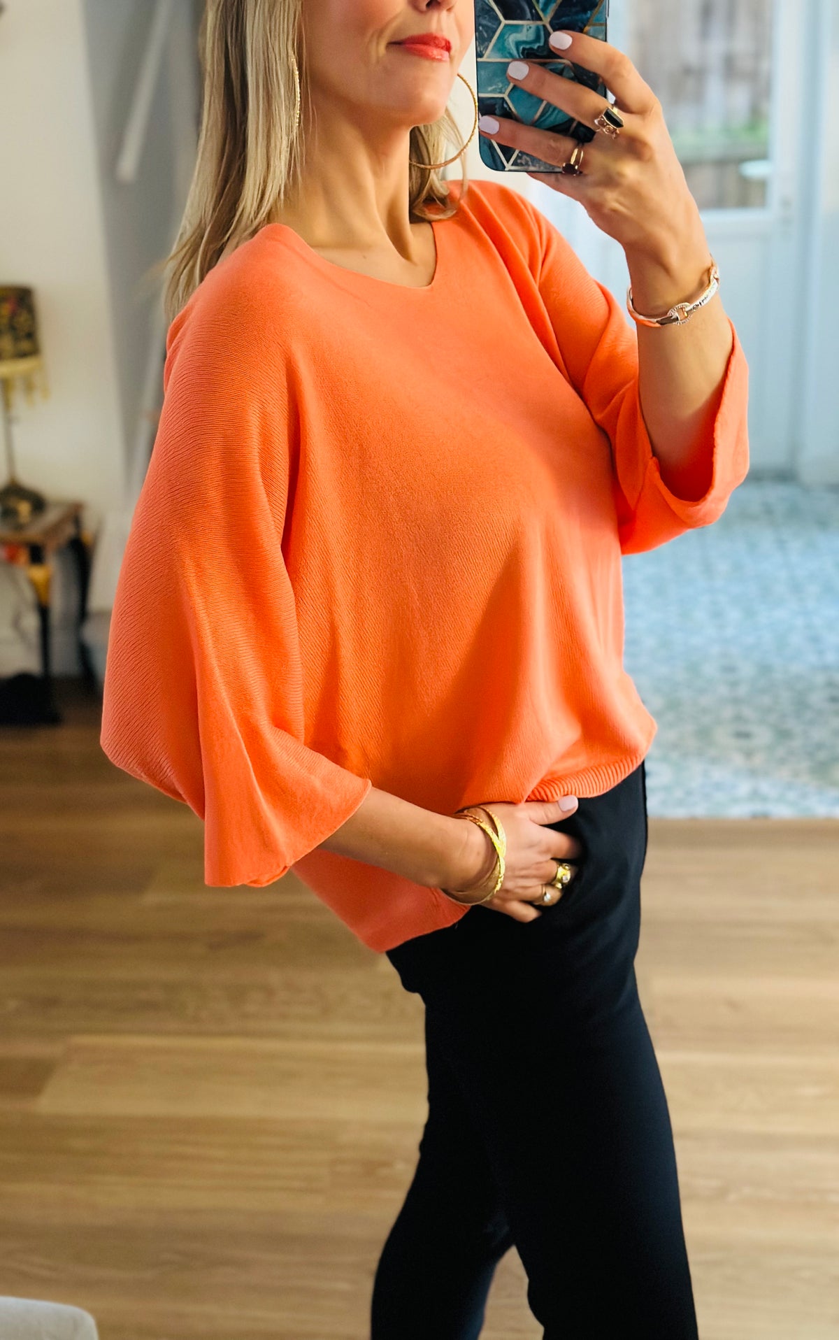 Soft Knit Top Orange