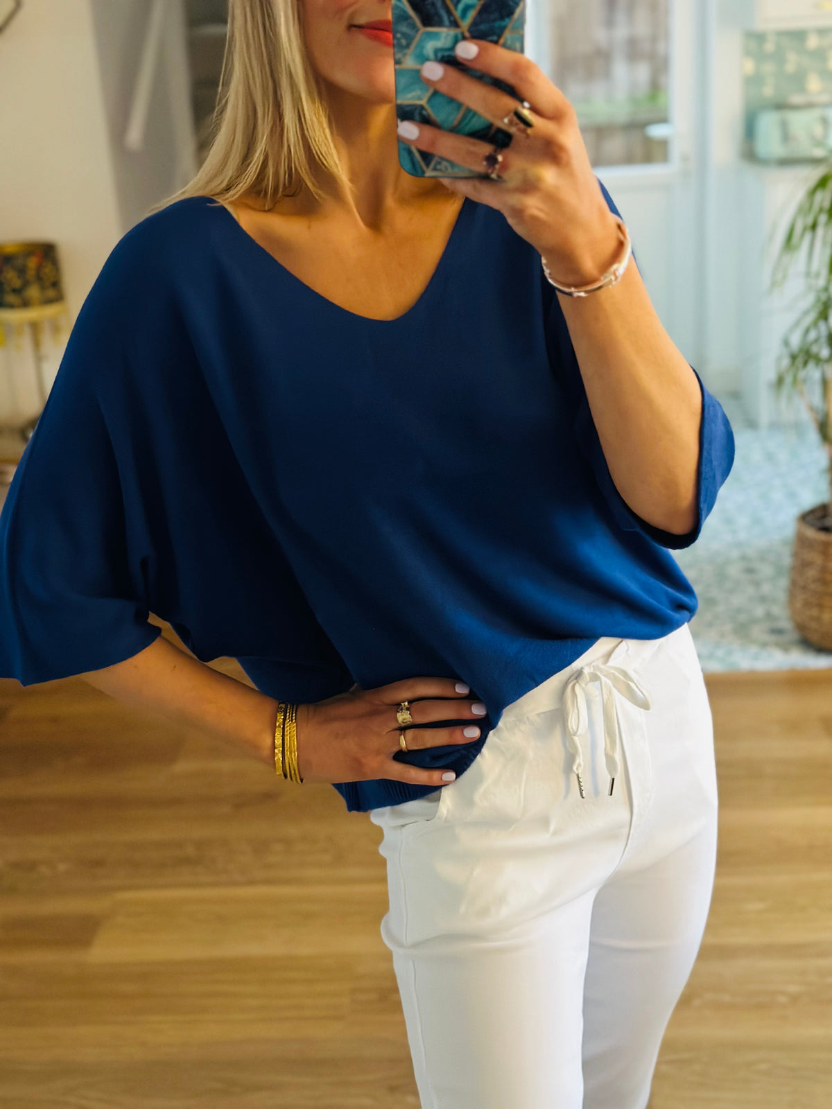 Soft Knit Top Cobalt Blue