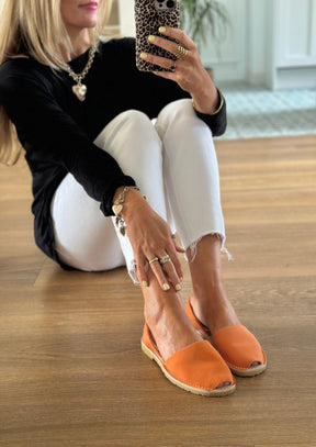 Mandarin Orange Suede Avarcas